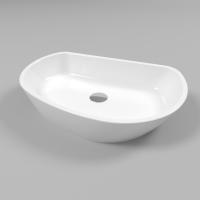 Раковина накладная WHITECROSS Ametrine 0718.060037.100 60х37 искусственный камень белая глянцевая