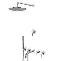 Душевая система с изливом, тропическим и ручным душем WHITECROSS Y YSET01CR/Y1240CR хром