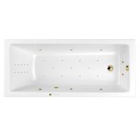 Ванна гидромассажная акриловая WHITECROSS Wave Slim "ULTRA NANO" 0111.180080.100.ULTRANANO.GL 180х80 белая глянецевая/золото