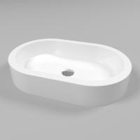 Раковина накладная WHITECROSS Malachite A 0721.055035.100 55х35 искусственный камень белая глянцевая