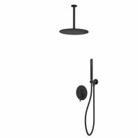 Душевой комплект с потолочным тропическим душем WHITECROSS Y YSET12BL черный матовый