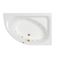 Ванна гидромассажная акриловая WHITECROSS Aquarella "NANO" 0109.170110.100.NANO.GL 170х110 правая белая глянецевая/золото