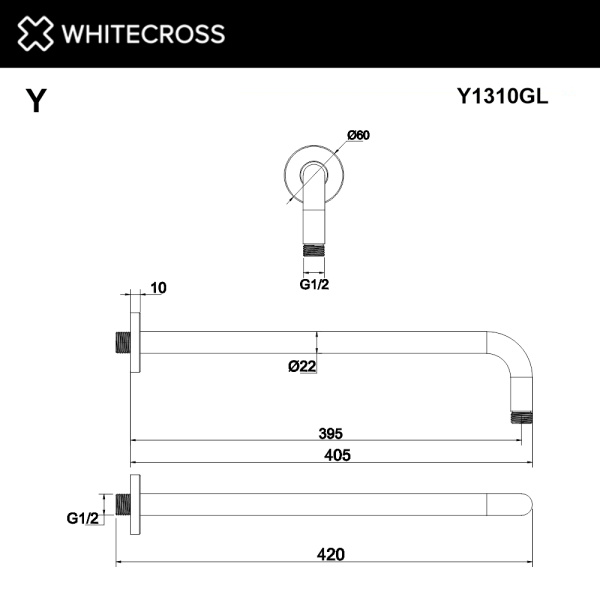 Кронштейн настенный WHITECROSS Y Y1310GL золото гленцевое