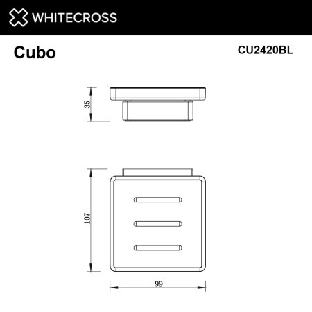 Мыльница WHITECROSS Cubo CU2420BL черный матовый
