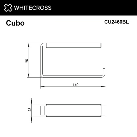 Держатель туалетной бумаги WHITECROSS Cubo CU2460BL черный матовый