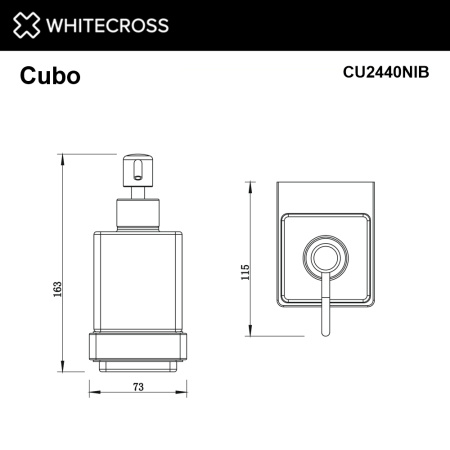 Дозатор для жидкого мыла WHITECROSS Cubo CU2440NIB никель брашированный