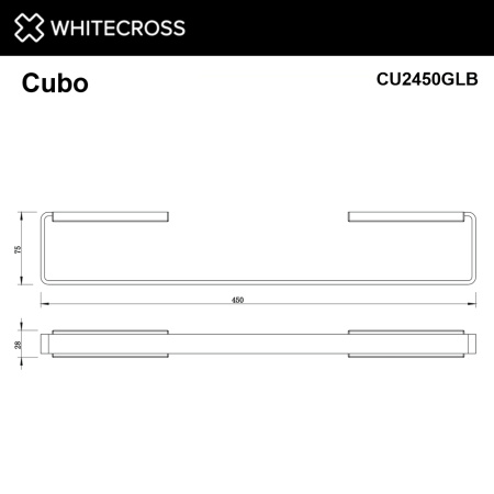 Полотенцедержатель WHITECROSS Cubo CU2450GLB золото брашированное