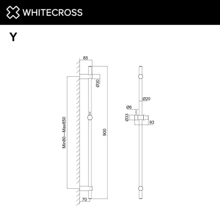 Душевая штанга WHITECROSS Y Y1020GLB золото брашированное