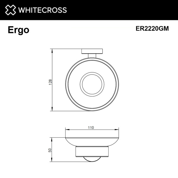 Мыльница WHITECROSS Ergo ER2220GM графит