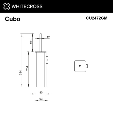 Ершик для унитаза WHITECROSS Cubo CU2472GM графит