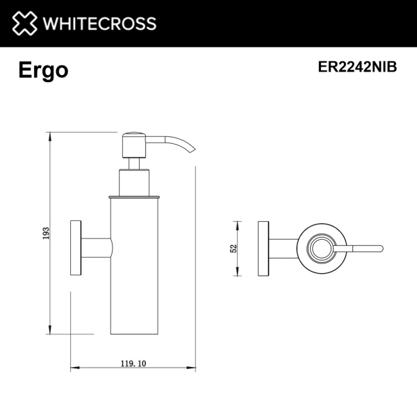 Дозатор для жидкого мыла WHITECROSS Ergo ER2242NIB никель брашированный