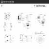 Душевой комплект с тропическим душем и изливом WHITECROSS Y YSET07BL черный матовый