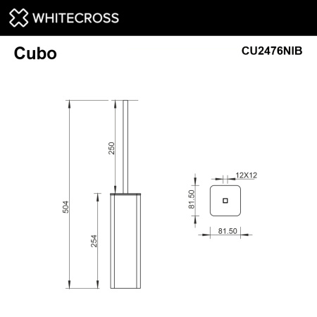 Ершик для унитаза WHITECROSS Cubo CU2476NIB никель брашированный