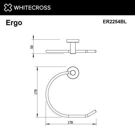 Полотенцедержатель WHITECROSS Ergo ER2254BL черный матовый