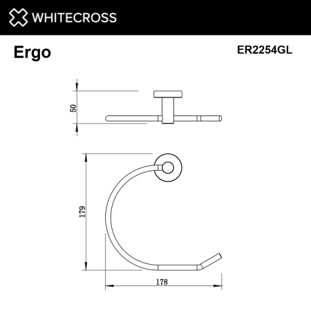 Полотенцедержатель WHITECROSS Ergo ER2254GL золото гленцевое