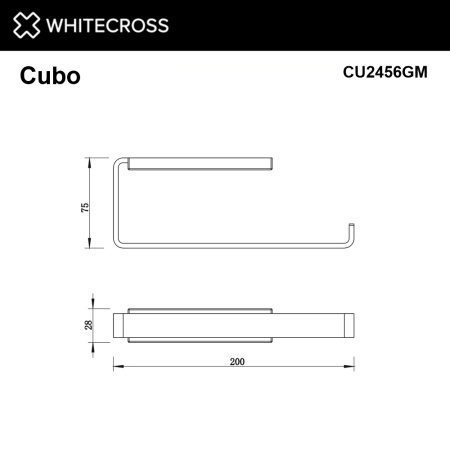 Полотенцедержатель WHITECROSS Cubo CU2456GM графит