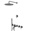 Душевая система с изливом, тропическим и ручным душем WHITECROSS Y YSET01GM/Y1240GM графит