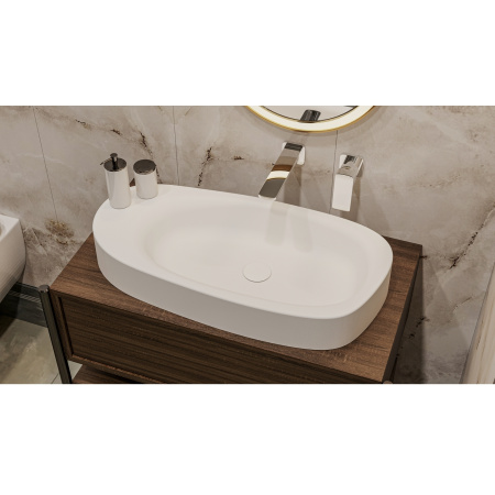 Раковина накладная WHITECROSS Moonstone F 0732.070035.200 70х35 искусственный камень белый матовый