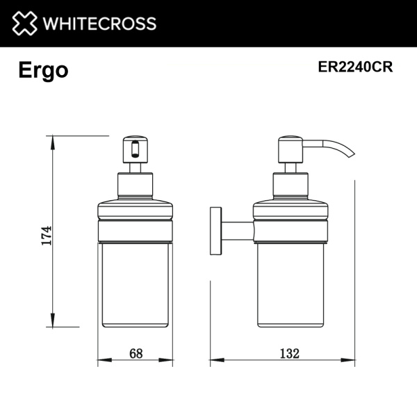 Дозатор для жидкого мыла WHITECROSS Ergo ER2240CR хром