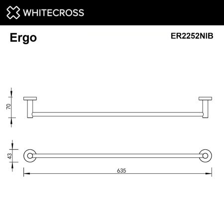Полотенцедержатель WHITECROSS Ergo ER2252NIB никель брашированный