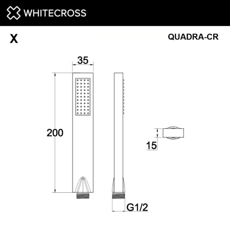 Душевая лейка WHITECROSS QUADRA-CR хром