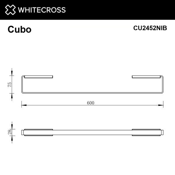Полотенцедержатель WHITECROSS Cubo CU2452NIB никель брашированный