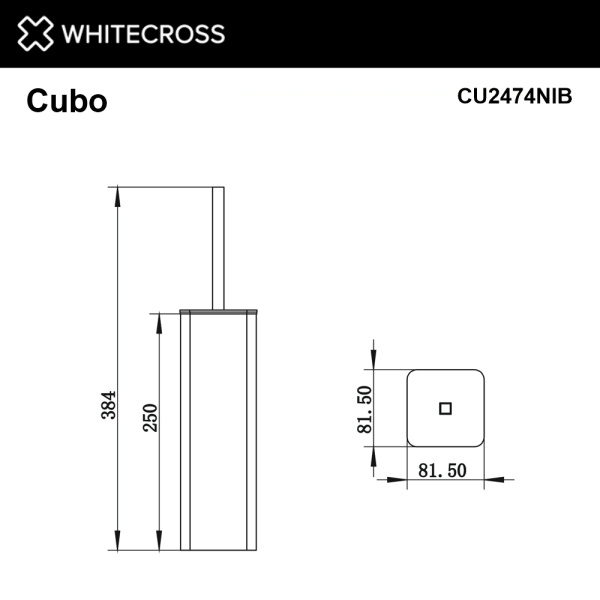Ершик для унитаза WHITECROSS Cubo CU2474NIB никель брашированный