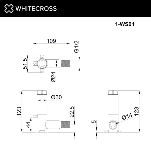 Водорозетка монтажная WHITECROSS 1-WS01