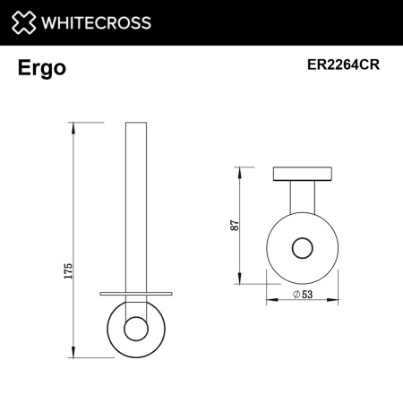 Держатель для запасного рулона туалетной бумаги WHITECROSS Ergo ER2264CR хром
