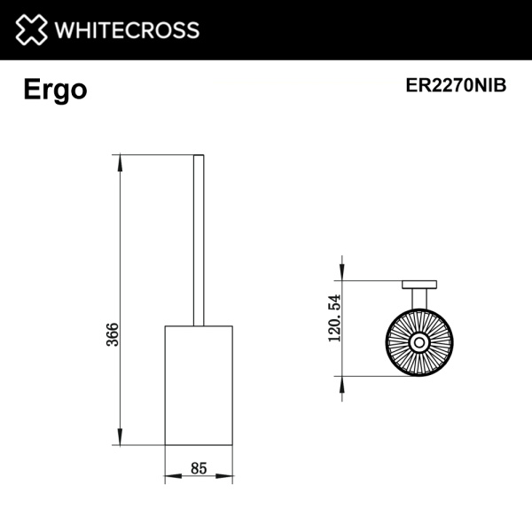 Ершик для унитаза WHITECROSS Ergo ER2270NIB никель брашированный