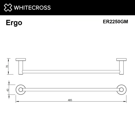 Полотенцедержатель WHITECROSS Ergo ER2250GM графит