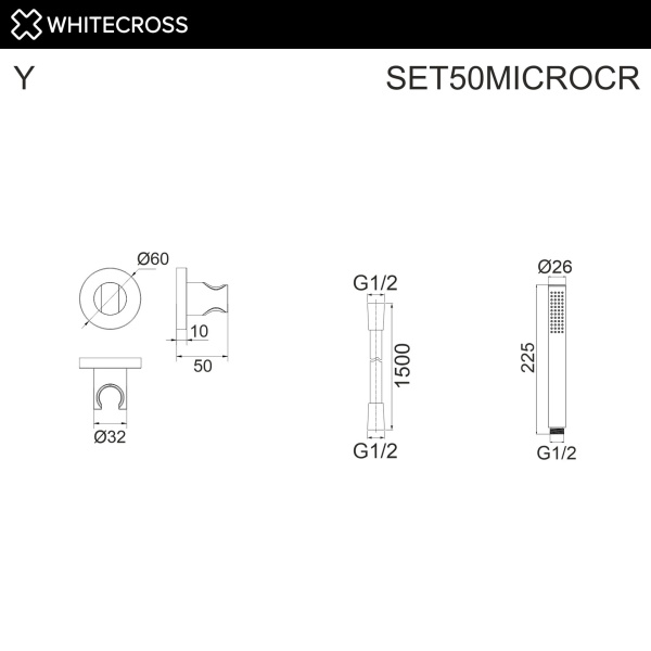 Душевой гарнитур WHITECROSS SET50MICROCR хром