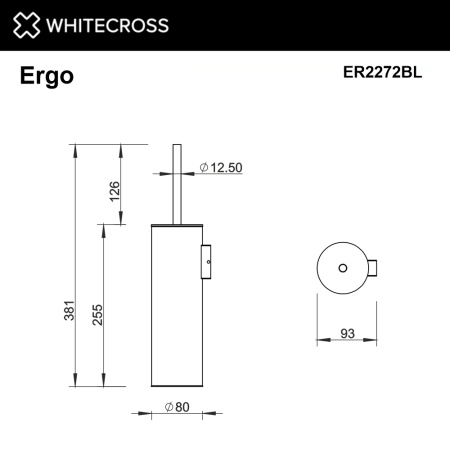 Ершик для унитаза WHITECROSS Ergo ER2272BL черный матовый