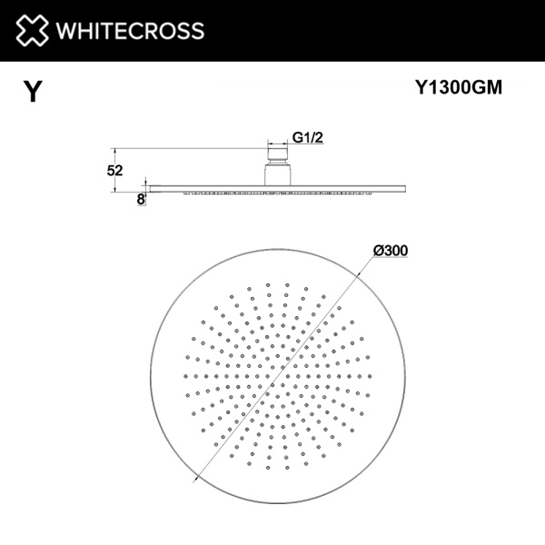 Верхний душ WHITECROSS Y Y1300GM графит