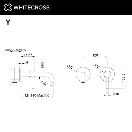 Встраиваемый смеситель WHITECROSS Y Y1226NIB никель брашированный
