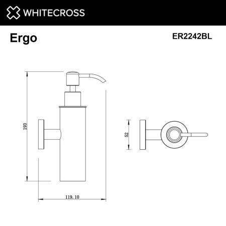 Дозатор для жидкого мыла WHITECROSS Ergo ER2242BL черный матовый