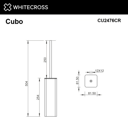Ершик для унитаза WHITECROSS Cubo CU2476CR хром