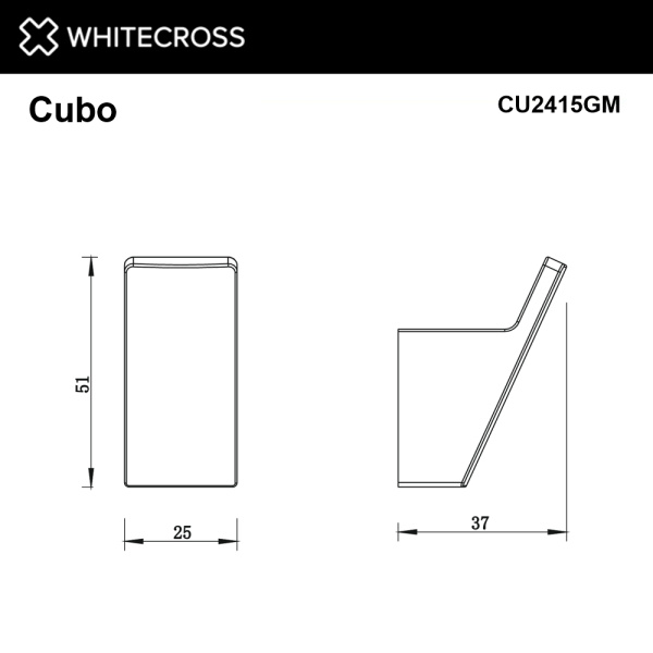 Крючок WHITECROSS Cubo CU2415GM графит