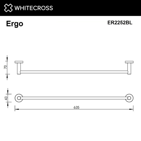 Полотенцедержатель WHITECROSS Ergo ER2252BL черный матовый