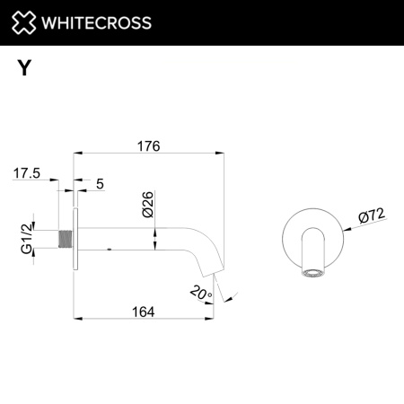 Излив WHITECROSS Y Y1201AT антрацит
