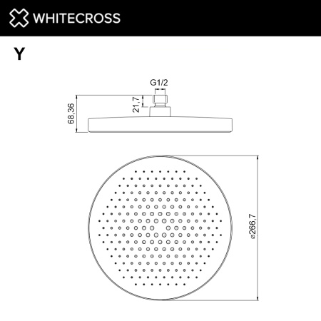 Верхний душ WHITECROSS Y Y1302BL черный матовый