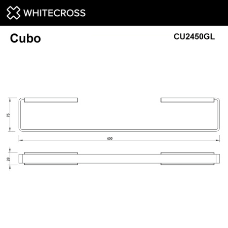Полотенцедержатель WHITECROSS Cubo CU2450GL золото гленцевое