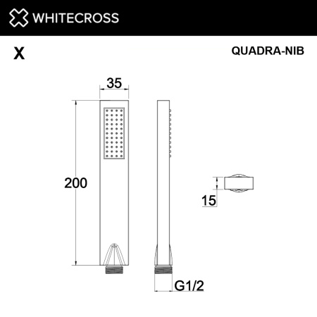 Душевая лейка WHITECROSS QUADRA-NIB никель брашированный