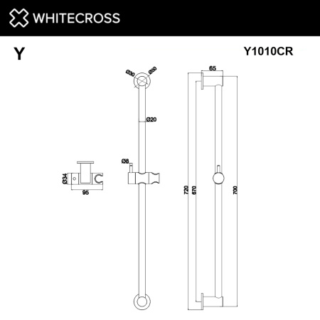 Душевая штанга WHITECROSS Y Y1010CR хром