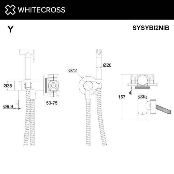 Внешняя часть гигиенического душа WHITECROSS Y 2-SYSYBI2CPB медь брашированная