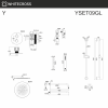 Душевой комплект с термостатом и тропическим душем WHITECROSS Y YSET09GL золото гленцевое