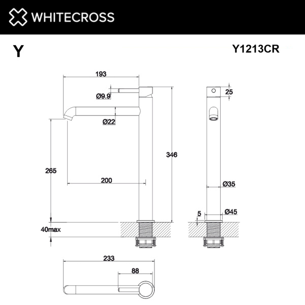Смеситель для раковины XL WHITECROSS Y Y1213CR хром