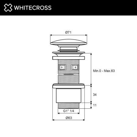 Донный клапан WHITECROSS A707GLB золото брашированное