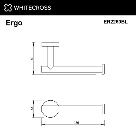 Держатель туалетной бумаги WHITECROSS Ergo ER2260BL черный матовый