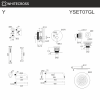 Душевой комплект с тропическим душем и изливом WHITECROSS Y YSET07GL золото гленцевое